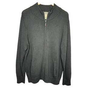 Vintage‎ L.L.Bean Long Sleeve Knit Sweater Jacket Full Zip Men Green Size L EUC